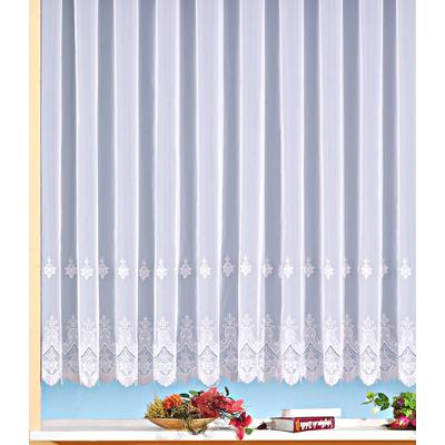 Gardine WECKBRODT "Berlin" Gr. 19, weiß, B:600cm H:220cm, Voile, Polyester, Gardinen, echte Stickerei, Voile, transparent, Bordüre, Kante, gebogt, Store Image