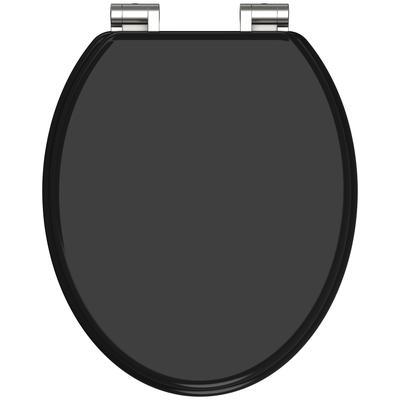 WC-Sitz WELLTIME "Uni", schwarz, B:37,5cm L:45cm, MDF - Mitteldichte Holzfaserplatte, WC-Sitze, mit Absenkautomatik, MDF, Kratzfest