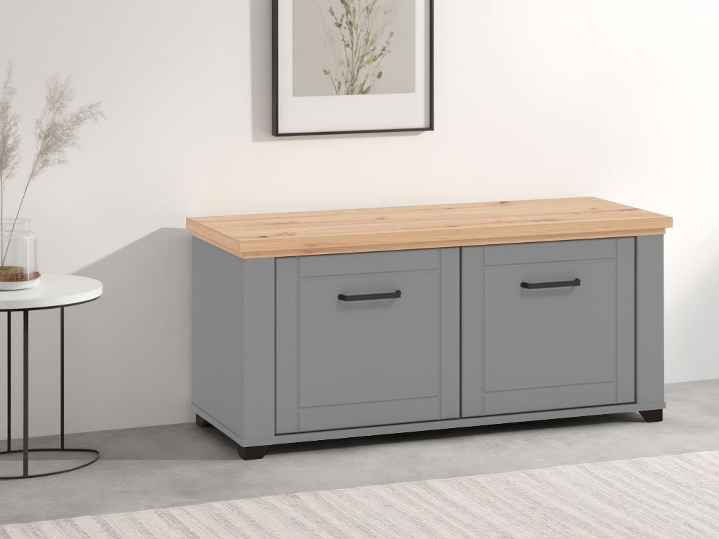 Schuhbank HOME AFFAIRE "Valencia", grau (grau mat), B:103,5cm H:47,5cm T:41cm, MDF, Spanplatte, Sitzbänke, Schuhbank