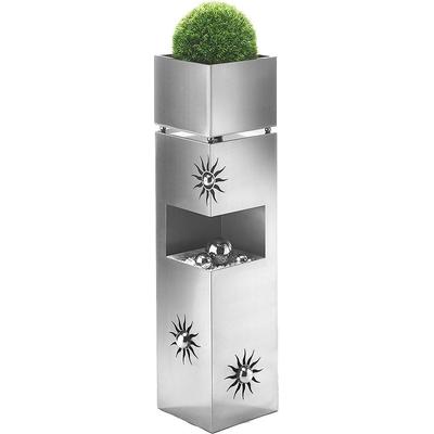 Blumenständer LOCKER "BULLET", silber (silberfarben), B:25cm H:101cm T:25cm, Edelstahl, Pflanzgefäße Image