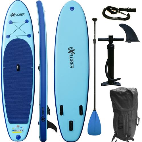 „Inflatable SUP-Board EXPLORER „“EXPLORER 320″“ Wassersportboards Gr. 320x76x15cm 320 cm, blau (hellblau, blau) Stand Up Paddle“