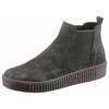 Chelseaboots GABOR, Damen, Gr. 38,5, grau (dunkelgrau), Veloursleder, unifarben, sportlich, Schuhe, Plateau, Stiefelette, Schlupfschuh mit dezenten Kontrastnähten