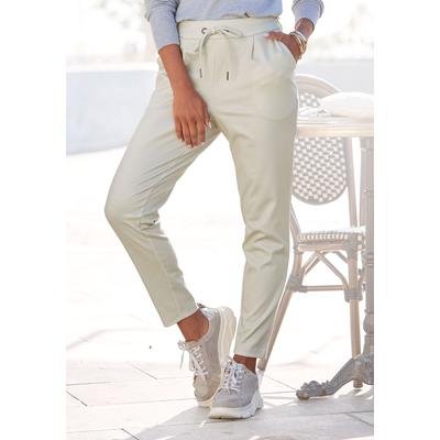 Schlupfhose LASCANA, Damen, Gr. 46, N-Gr, grün, Jersey, Obermaterial: 86% Polyester, 10% Viskose, 4% Elasthan, unifarben, casual, figurumspielend knöchellang, Hosen, mit Taschen, Jogginghose, elegant-sportlich, Jerseyhose, Topseller Image