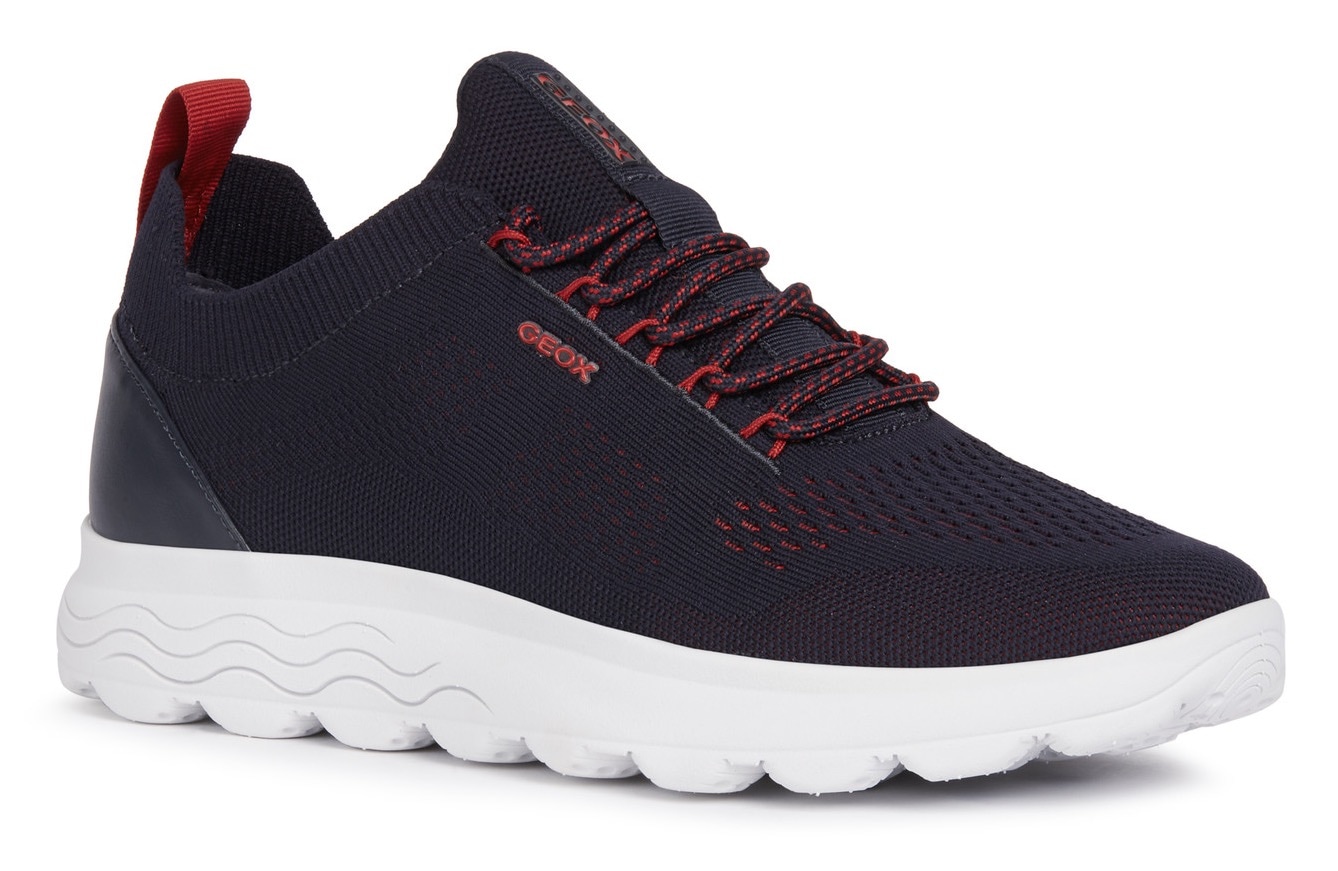 Slip-On Sneaker GEOX "U SPHERICA", Damen, Gr. 43, blau, Lederimitat, Textil, Schuhe, Slipper, Sneaker, Freizeitschuh mit Gummizug