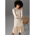 Strickkleid ANISTON CASUAL Gr. 44, N-Gr, beige (sand) Damen Kleider Knielange Bestseller