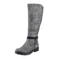 Winterstiefel RIEKER Gr. 43, Normalschaft, grau Damen Schuhe Reißverschluss Winterstiefel