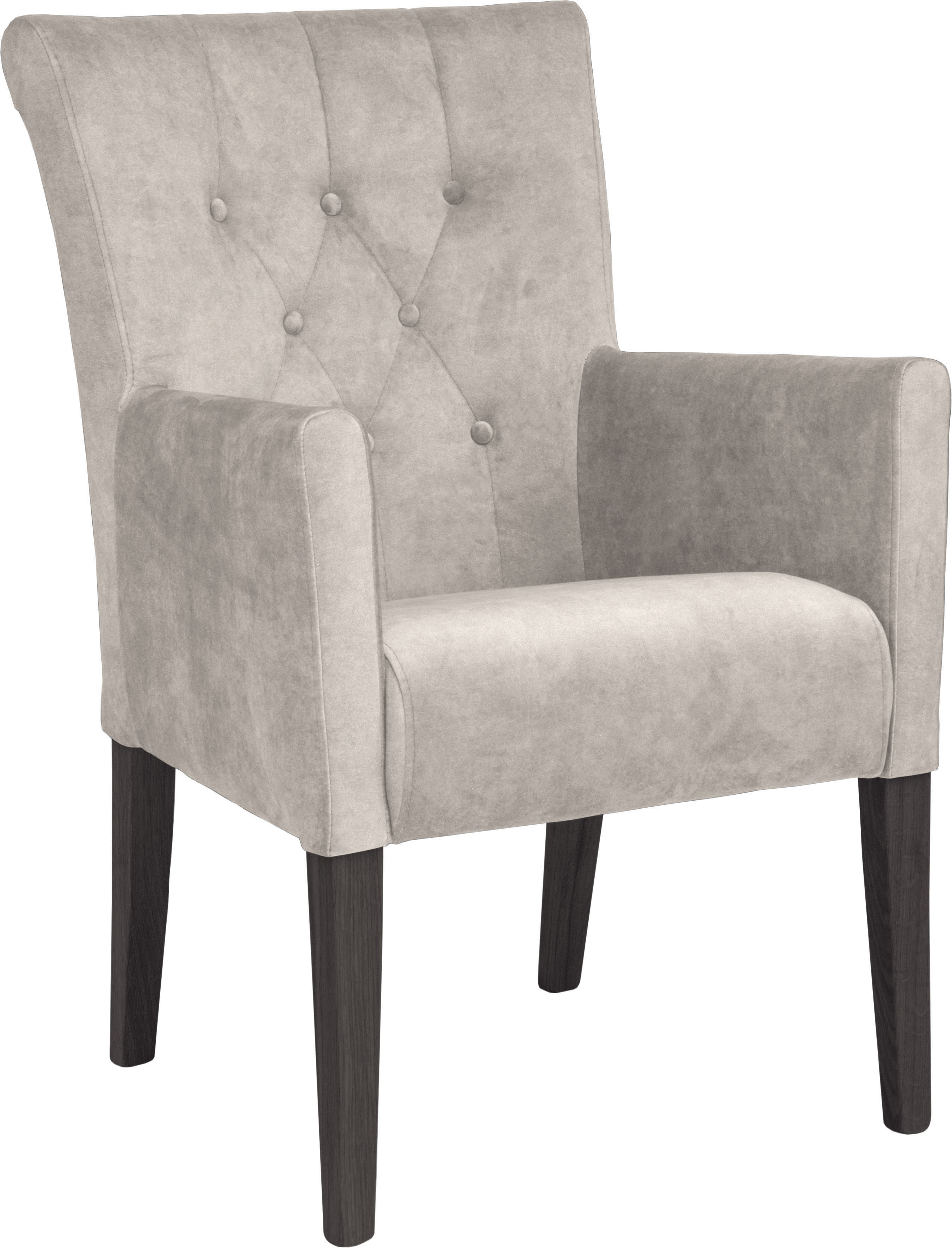 Esszimmerstuhl HOME AFFAIRE "King", weiß (milchfarben, wenge), B:60cm H:92cm T:65cm, Polyester, Stühle, Esszimmerstuhl, Esszimmerstuhl mit Knopfheftung