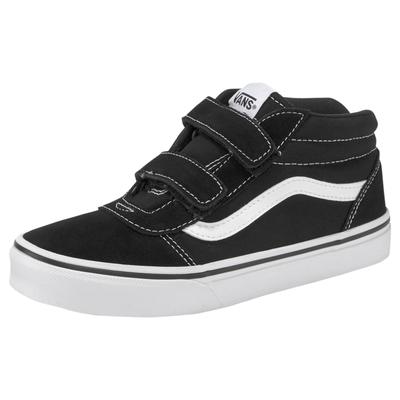 Sneaker VANS "Ward Mid V", Gr. 27, schwarz, Leder, sportlich, Schuhe Klettboots Sneaker Skaterschuh Klettschuh, mit Klettverschluss