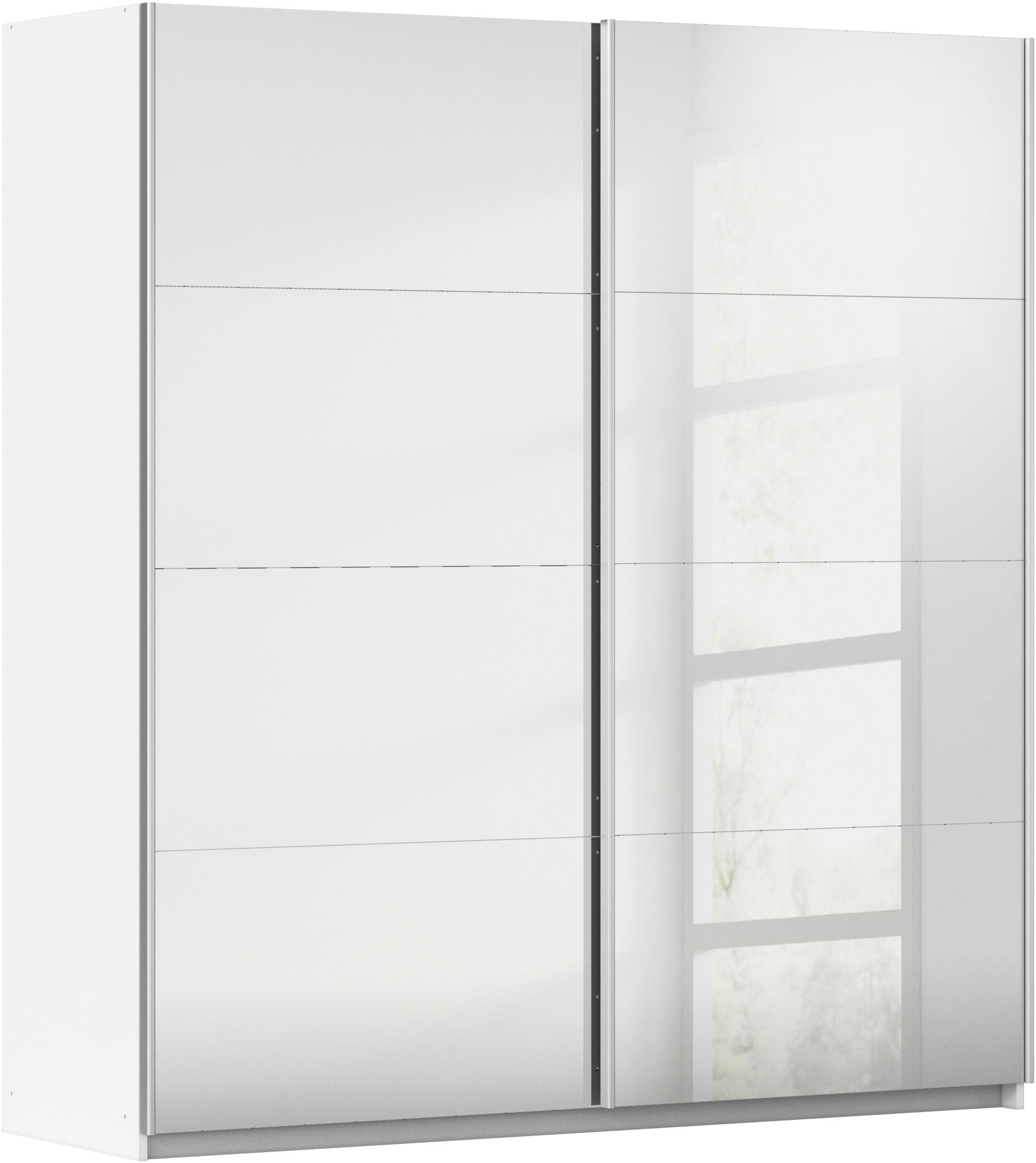 Schwebetürenschrank RAUCH "Subito Kleiderschrank Bestseller", weiß, B:181cm H:197cm T:61cm, Holzwerkstoff, Schränke, Schwebetürenschrank, Schlafzimmerschrank Garderobe mit 8 Spiegelelementen