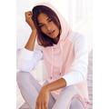 Kapuzensweatshirt BENCH. LOUNGEWEAR Gr. 44/46, rosa (weiß, rosa) Damen Sweatshirts Hoodie Sweatshirt