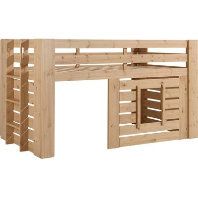 Kinderbett HOME AFFAIRE "Oliver", beige (kiefer farbe oak), B:97,2cm H:114,5cm L:214,4cm, Betten, Hochbett, Jugendbett, Hausbett Image