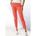 Chinohose VIVANCE, Damen, Gr. 42, N-Gr, orange (papaya), Web, Obermaterial: 98% Baumwolle, 2% Elasthan. Gürtel: 100% Polyurethan, unifarben, casual, figurumspielend knöchellang, Hosen, in klassischer Basic-Form, Stoffhose, Business-Look, Topseller