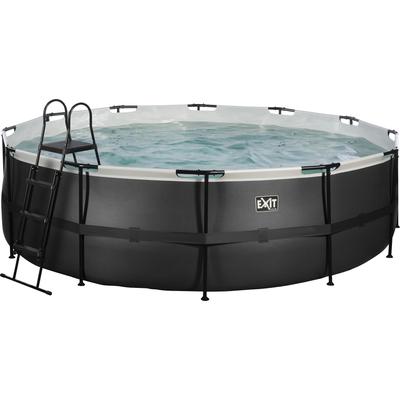 Framepool EXIT "inkl. Sicherheitsleiter", schwarz, H:122cm Ø:488cm, Schwimmbecken, ØxH: 488x122 cm, mit Sandfilteranlage Image