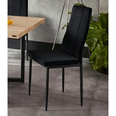 Esszimmerstuhl INOSIGN "Remus", schwarz (schwarz, schwarz), B:53cm H:97cm T:42cm, Kunstleder, Samtvelours (100% Polyester), Stühle, im 1er,2er und 4er Set erhältlich, unterschiedliche Bezugsqualitäten Image