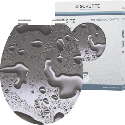 WC-Sitz SCHÜTTE "Grey Steel", grau, B:370cm L:430cm, MDF - Mitteldichte Holzfaserplatte, WC-Sitze, High Gloss mit MDF Holzkern, mit Absenkautomatik