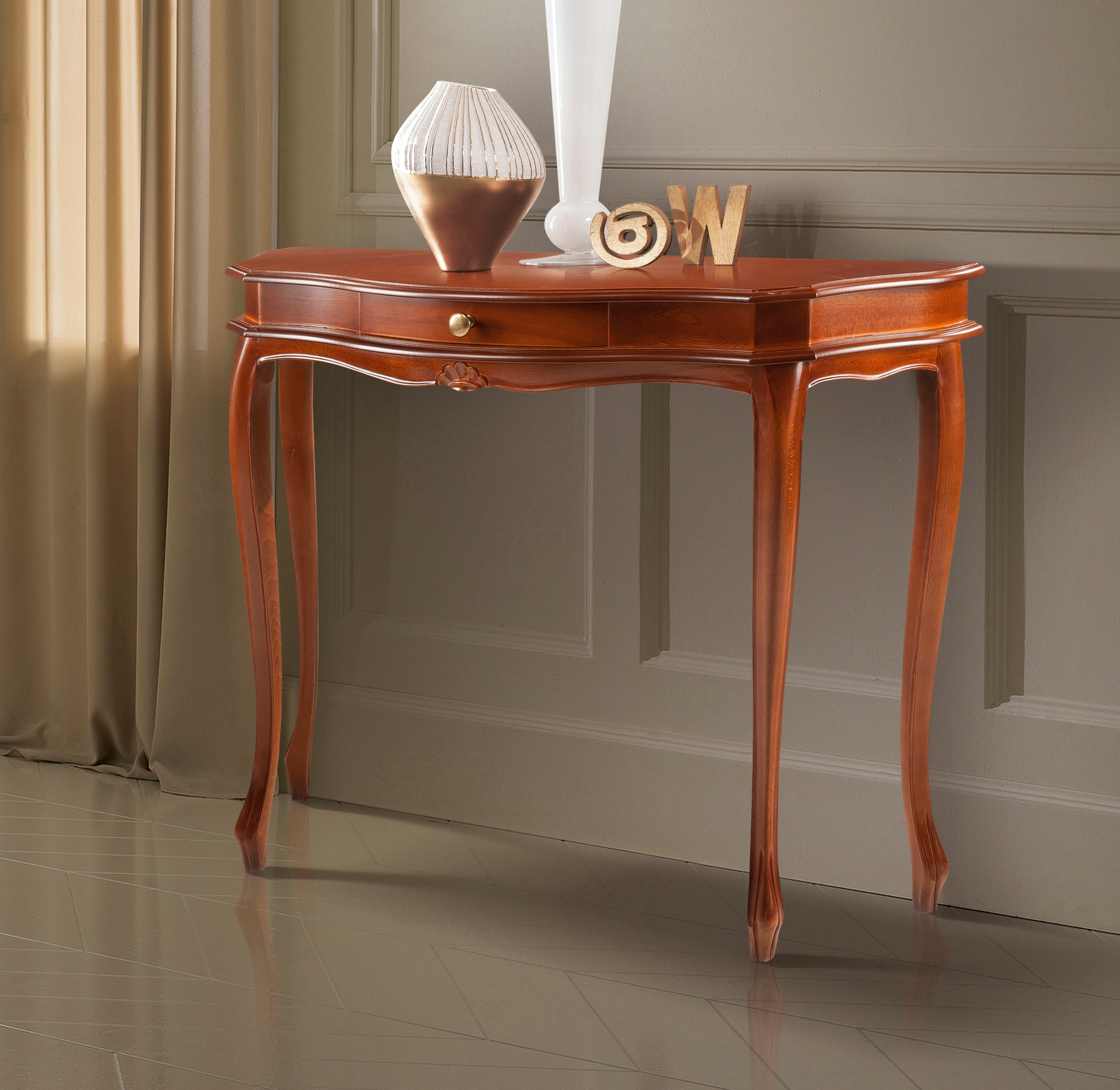 Konsole HOME AFFAIRE "Spiaggia", braun (nuss), B:100cm H:77cm T:36cm, Holz teilmassiv, Sideboards, Konsolentisch, Breite 100 cm