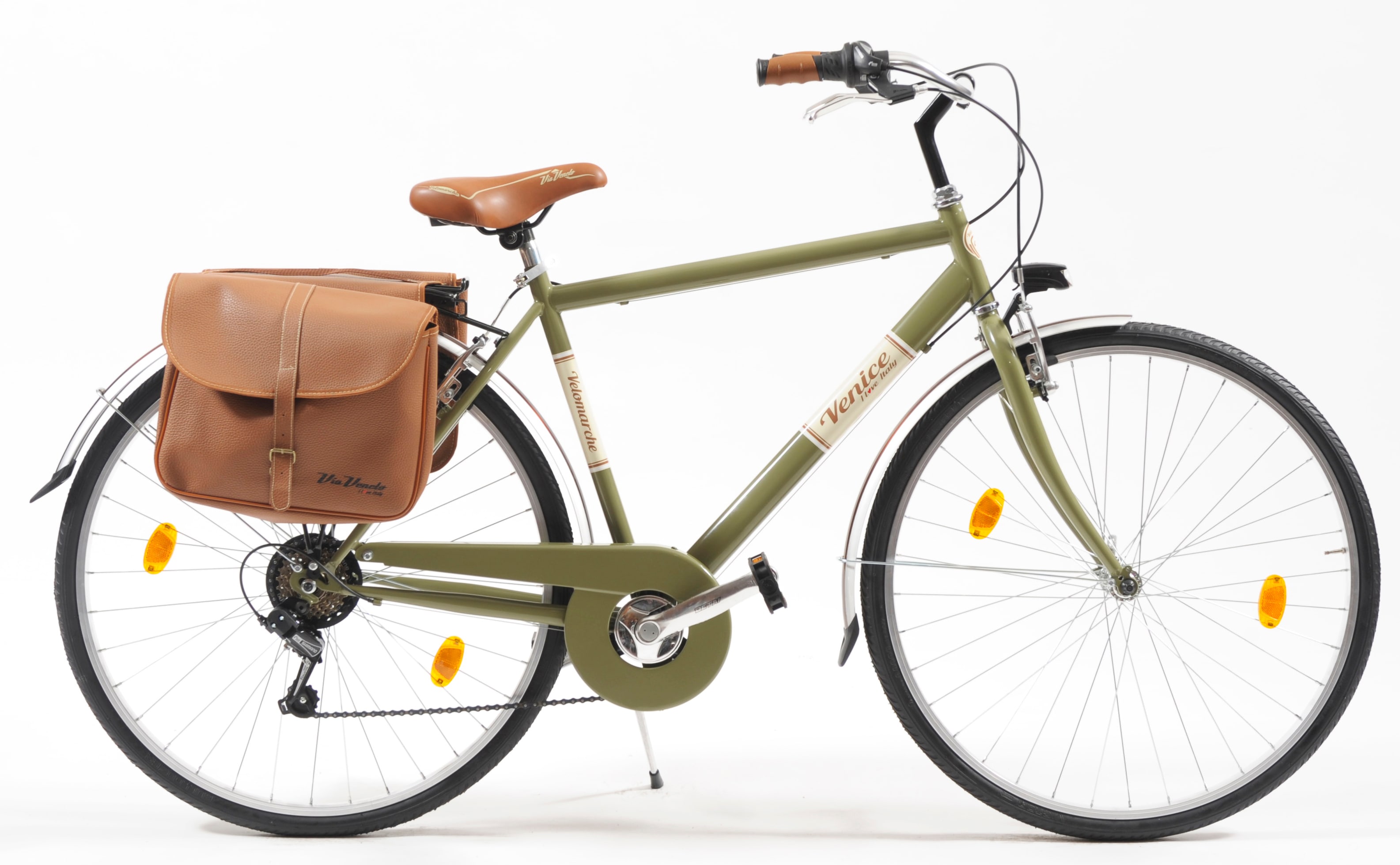 Cityrad "Citybike 605 Man" Gr. 54, grün (schlamm, grau), VENICE - I LOVE ITALY, Fahrräder, 54cm, 28 Zoll (71,12cm), für Herren, Kettenschaltung Image