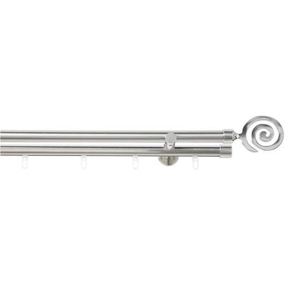 Kombi-Vorhangstange GOOD LIFE "Espiral" Gr. 5, silber (edelstahlfarben), L:200cm Ø:20mm, Metall, Aluminium, Kunststoff, Gardinenstangen Image