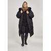 Winterjacke URBAN CLASSICS "Urban Classics Damen Ladies Oversize Faux Fur Puffer Coat", Damen, Gr. M, schwarz (schwarz, schwarz), 100% Polyester, unifarben, casual, oversize, ohne Ausschnitt, Langarm, Jacken