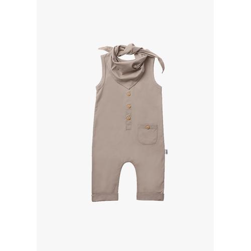 Strampler LILIPUT Gr. 74, EURO-Größen, beige Baby Overalls mit aufgesetzter Tasche