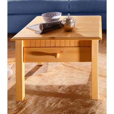 Couchtisch HOME AFFAIRE "Lisa, TOPSELLER", beige (natur gebeizt, gewachst), B:60cm H:42cm T:60cm, Tische, Couchtisch Eckige Couchtische Holz-Couchtische, Home affaire, Breite 60 cm, 1 Schubkasten Image