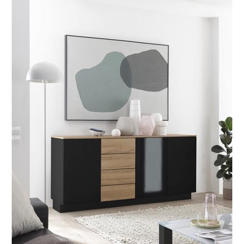 „Sideboard PLACES OF STYLE „“Cayman““ Sideboards Gr. B/H/T: 181 cm x 85 cm x 43 cm, 4, schwarz Sideboards Breite ca. 181 cm“