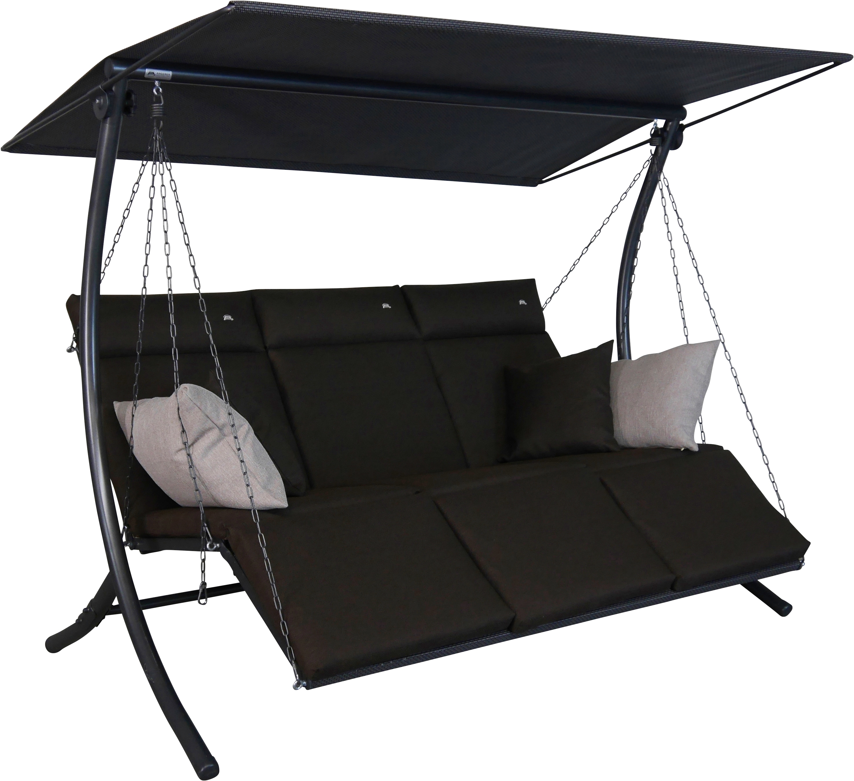 Hollywoodschaukel "Swing Smart coffee", braun, B:210cm H:160cm T:145cm, Obermaterial: 100% Polyester, ANGERER FREIZEITMÖBEL, Hollywoodschaukeln, wetterfest