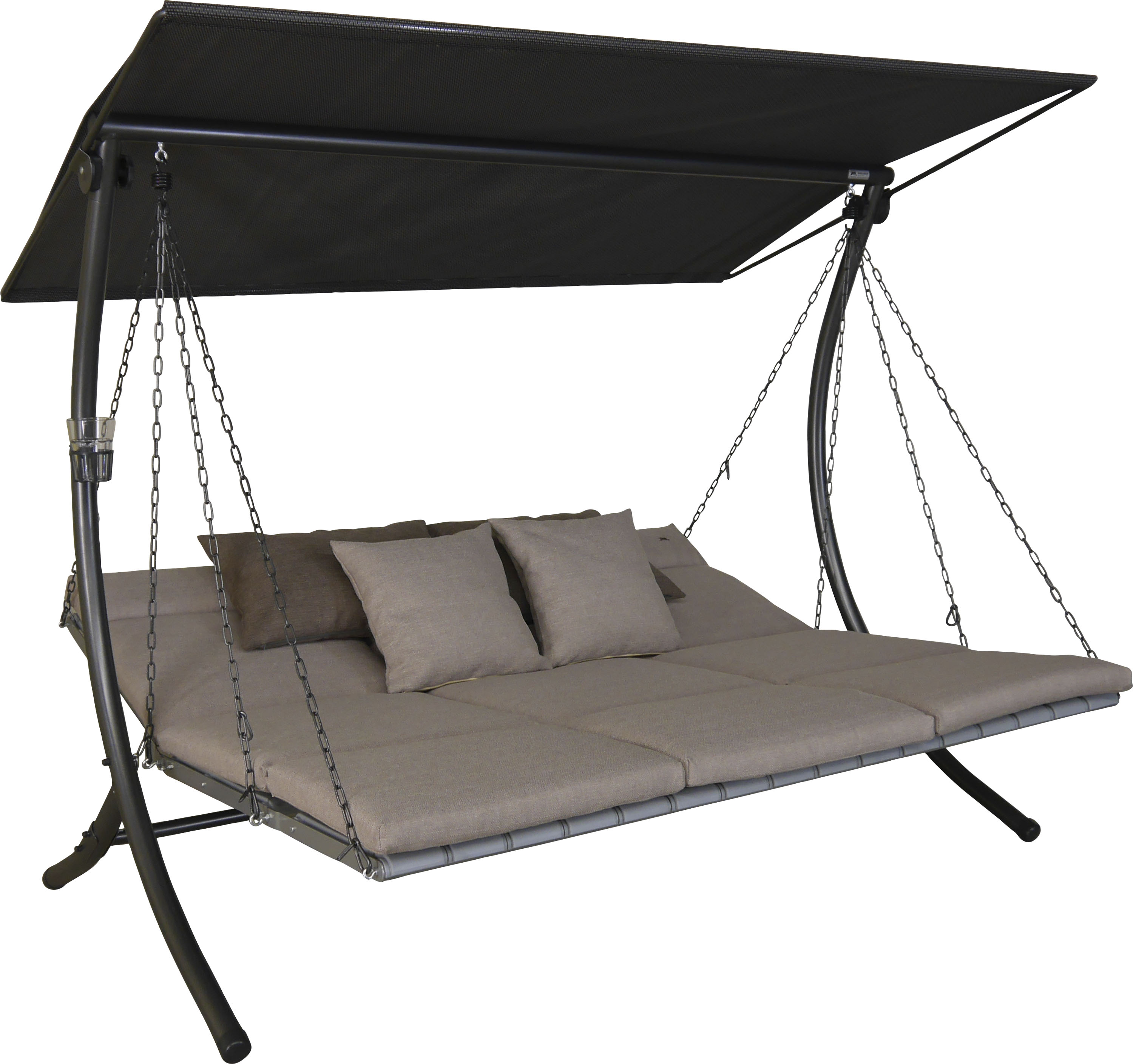 Hollywoodschaukel "Luxus Smart sand, TOPSELLER", beige (beige, beige), B:210cm H:160cm T:145cm, Obermaterial: 100% Polyester, ANGERER FREIZEITMÖBEL, Hollywoodschaukeln, BxTxH: 210x145x160 cm