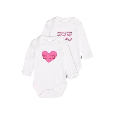 Body LILIPUT "Tiny Human", Baby, Gr. 86/92, EURO-Größen, weiß, 100% Baumwolle, bedruckt, normal, Rundhals, Langarm, Bodies, mit praktischem Amineck-Ausschnitt Image