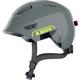 Kinderfahrradhelm ABUS "SMILEY 3.0 ACE LED" Helme Gr. M Kopfumfang: 50 cm - 55 cm, grau (shiny grey) Kinder Kinderhelme