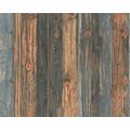 LIVING WALLS Vliestapete "Best of Wood`n Stone 2nd Edition" Tapeten Gr. B/L: 0,53 m x 10,05 m, blau (braun, grau, blau) Strukturtapeten