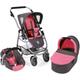 Kombi-Puppenwagen CHIC2000 "Emotion All In 3in1, Anthrazit-Pink" Puppenwagen grau (anthrazit, pink) Kinder Puppenwagen -trage