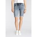 Jogg-Jeansbermudas ARIZONA Gr. 36, N-Gr, blau (bleached, used) Damen Jeans 5-Pocket-Jeans Joggjeans