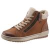 Winterboots REMONTE, Damen, Gr. 38, braun (braun, beige), Leder, Textil, Fellimitat, sportlich, Schuhe, Schnürboots, Stiefelette, Casual-Boots mit Tex-Ausstattung