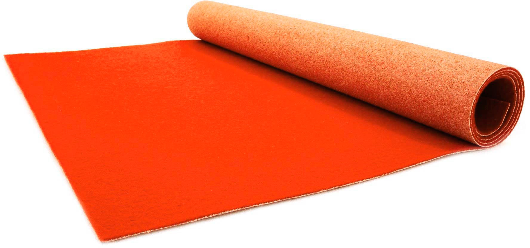Läufer "50", orange, B:100cm H:2,6mm L:2.200cm, Polypropylen (PP), PRIMAFLOR-IDEEN IN TEXTIL, Teppiche, Läufer, Breite 100 cm, robuster Nadelfilz, Uni-Farben
