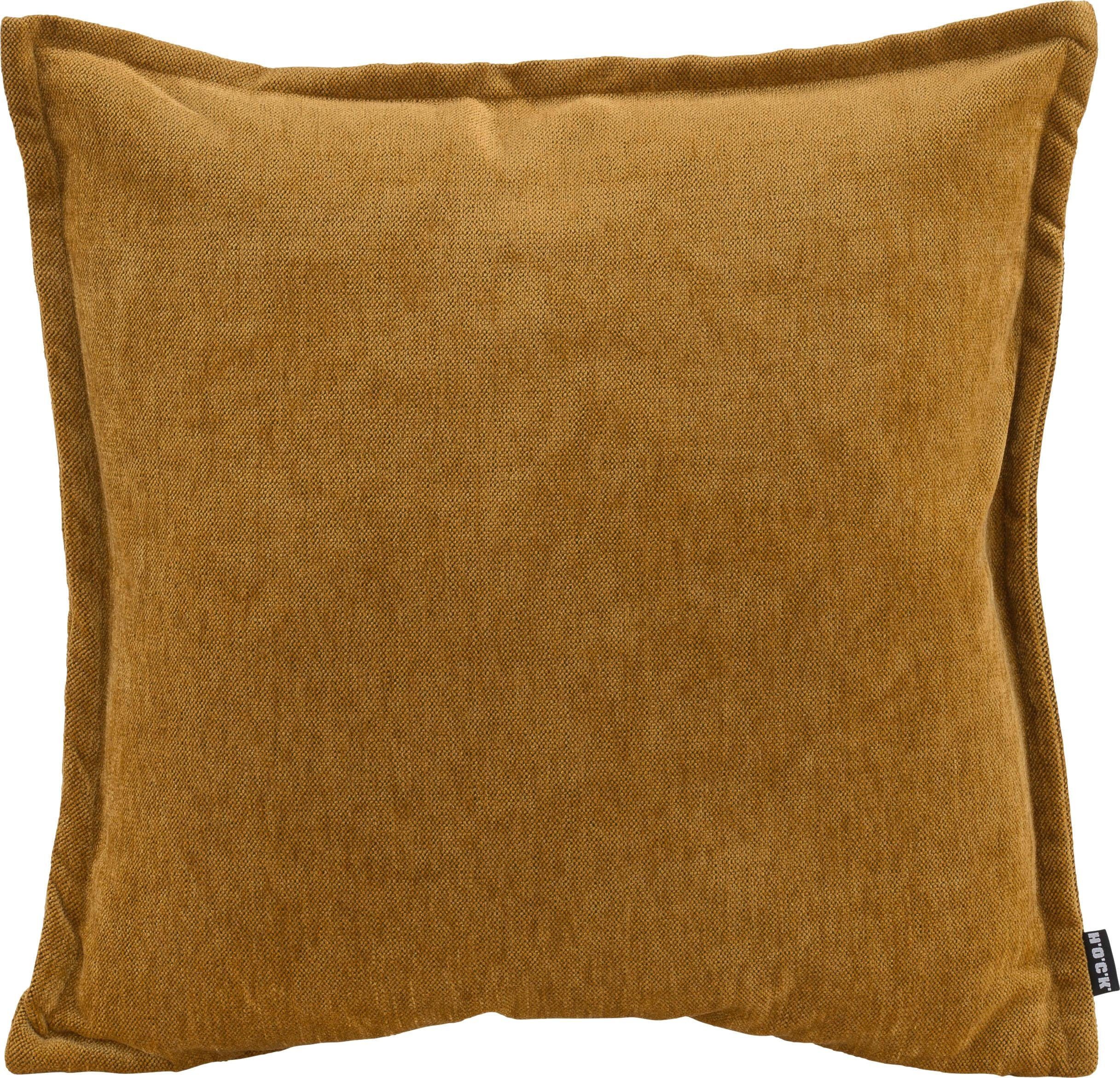 Dekokissen H.O.C.K. "Bizantina", gelb (goldfarben, gelb, unifarben), B:50 H:10 L:50, Polyacryl, Dekokissen_Sitzkissen_Kissenhüllen, Kissenhülle mit Füllung, 1 Stück, mit umlaufender Biese Image