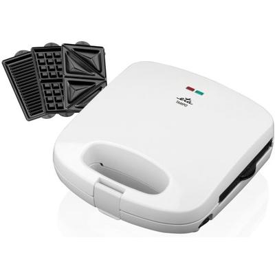 ETA Sandwichmaker "Tampo, ETA415690000", weiß, B:24,5cm H:10,5cm T:26,5cm, Sandwichmaker, Grill, Waffeleisen mit 180 aufklappbaren Platten Image