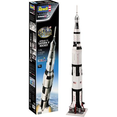 Modellbausatz REVELL "Apollo 11 Saturn V Rocket", bunt, Modellbausätze, KinderH:114cm, Kunststoff, Jubiläumsset mit Basi