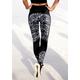 Leggings LASCANA ACTIVE "-Sporthose Splash" Gr. 44/46, N-Gr, weiß (schwarz, marmoriert, weiß) Damen Hosen 5-Pocket-Hose Yogahosen