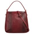 Shopper SAMANTHA LOOK Gr. B/H/T: 30 cm x 25 cm x 7 cm onesize, rot (bordeau) Damen Taschen Handtaschen echt Leder, Made in Italy