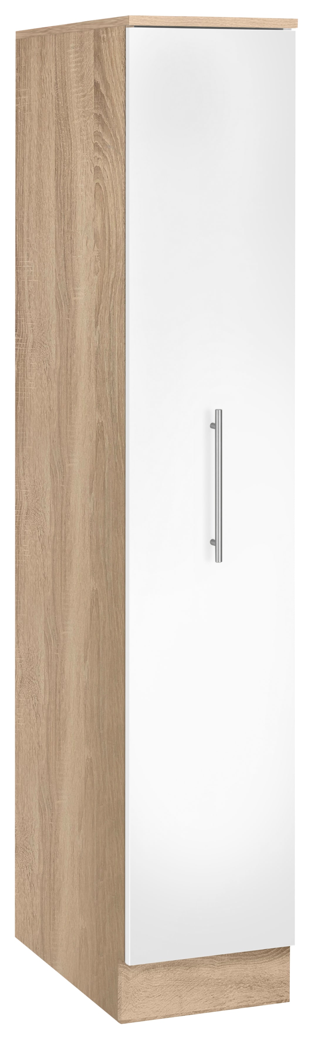 Apothekerschrank WIHO KÜCHEN "Cali", weiß (front: weiß matt, korpus: sonoma eichefarben), B:30cm H:165cm T:57cm, Schränke, Apothekerschrank, Auszug mit 4 Ablagefächern