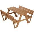 Kindersitzgruppe ROBA "Picknick for 4 Outdoor +, Teakholz" Sitzmöbel-Sets Gr. B/H/T: 89 cm x 50,5 cm x 107 cm, Kindersitzgarnitur mit Lehne und 2 Sitzauflagen, braun (teakholz) Kinder Sitzgruppen mit Lehne; inklusive Sitzauflagen Â»Little StarsÂ«