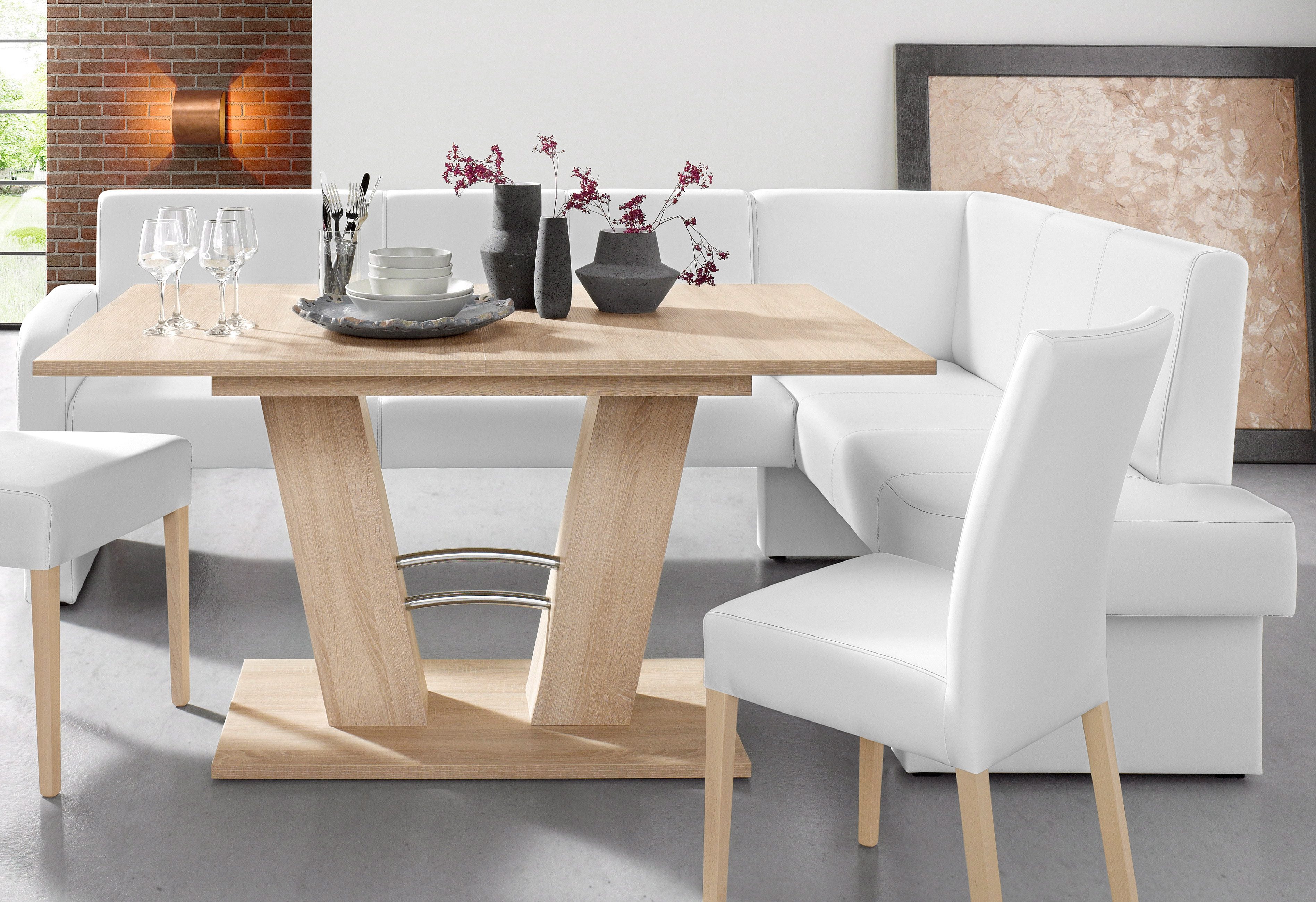Eckbank HOME AFFAIRE "Umag", weiß, B:210cm H:89cm T:160cm, 100% Polyester Primabelle ( Microfaser );100% Polyester Duncan ( Luxus-Microfaser), Sitzbänke, 210 x 60 cm Image