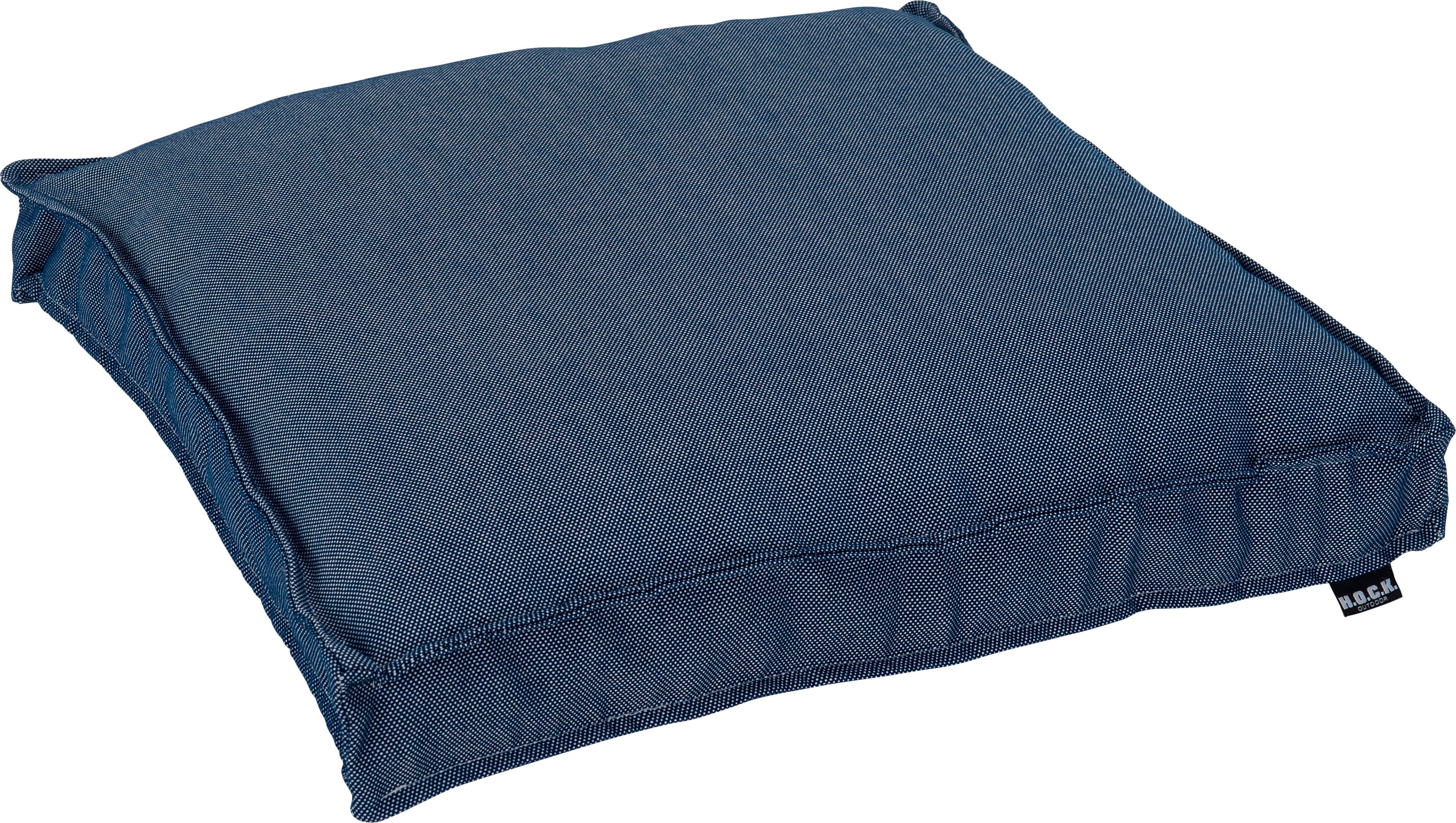 Sitzkissen H.O.C.K. "Caribe", blau (dunkelblau, marineblau, unifarben), B:50cm H:5cm L:50cm, Polyacryl (dralon), Dekokissen_Sitzkissen_Kissenhüllen, Outdoor geeignet