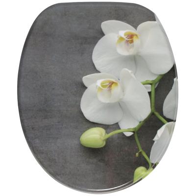 WC-Sitz SANILO "Pretty", grau (grau, weiß), B:37,7cm L:47cm, MDF - Mitteldichte Holzfaserplatte, WC-Sitze