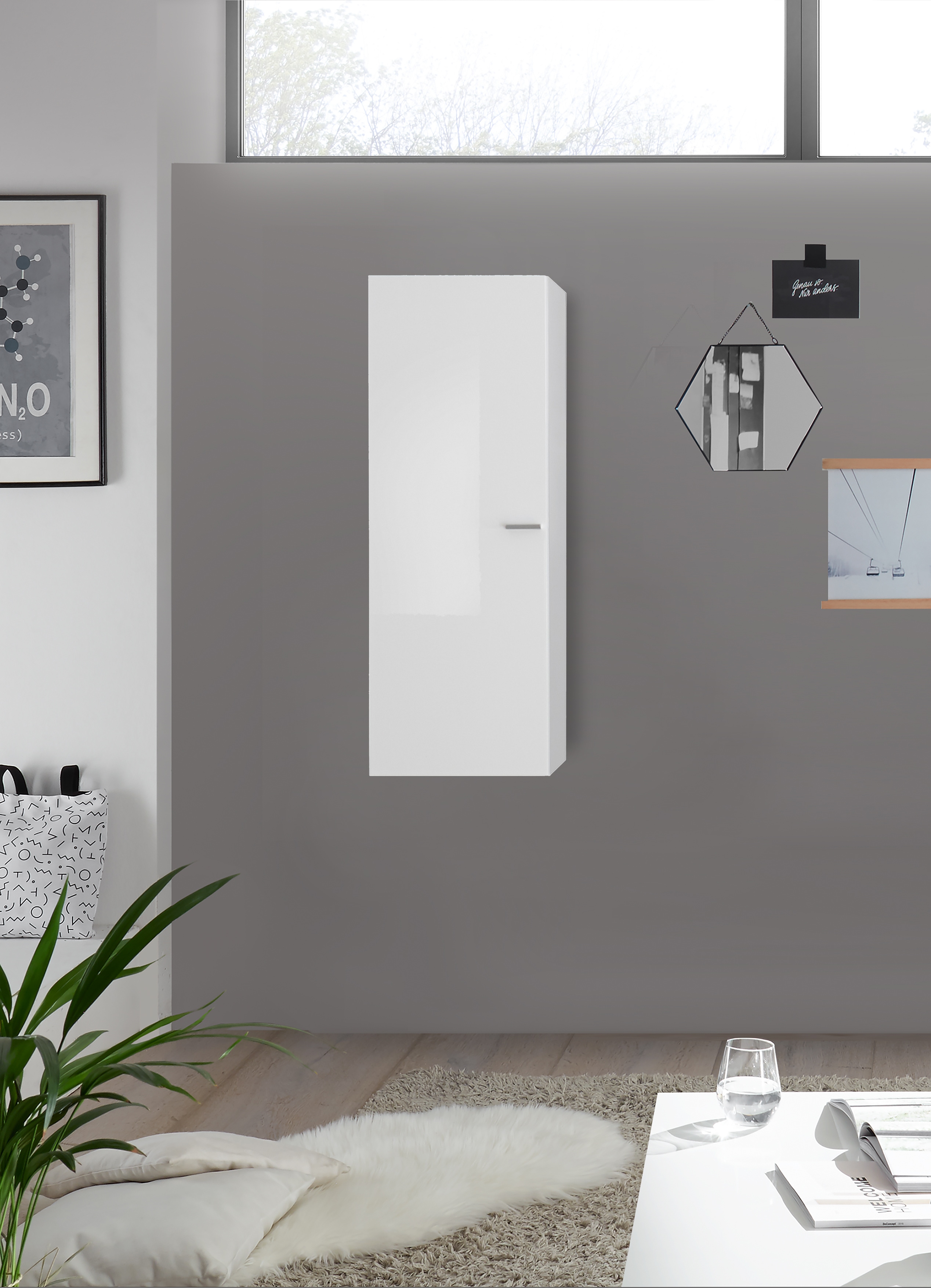 Hängevitrine INOSIGN "Infinity", weiß, B:33cm H:92cm T:35cm, Schränke, Hängeschrank, Höhe 92 cm