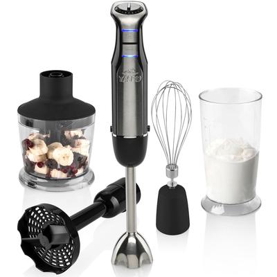 ETA Stabmixer "Tasso, ETA505690000", schwarz (edelstahlfarben, schwarz), B:7cm H:42cm T:7cm, Mixer, mit viel Zubehör (Zerkleinereraufsatz, Mixbehälter, Pürieraufsatz)