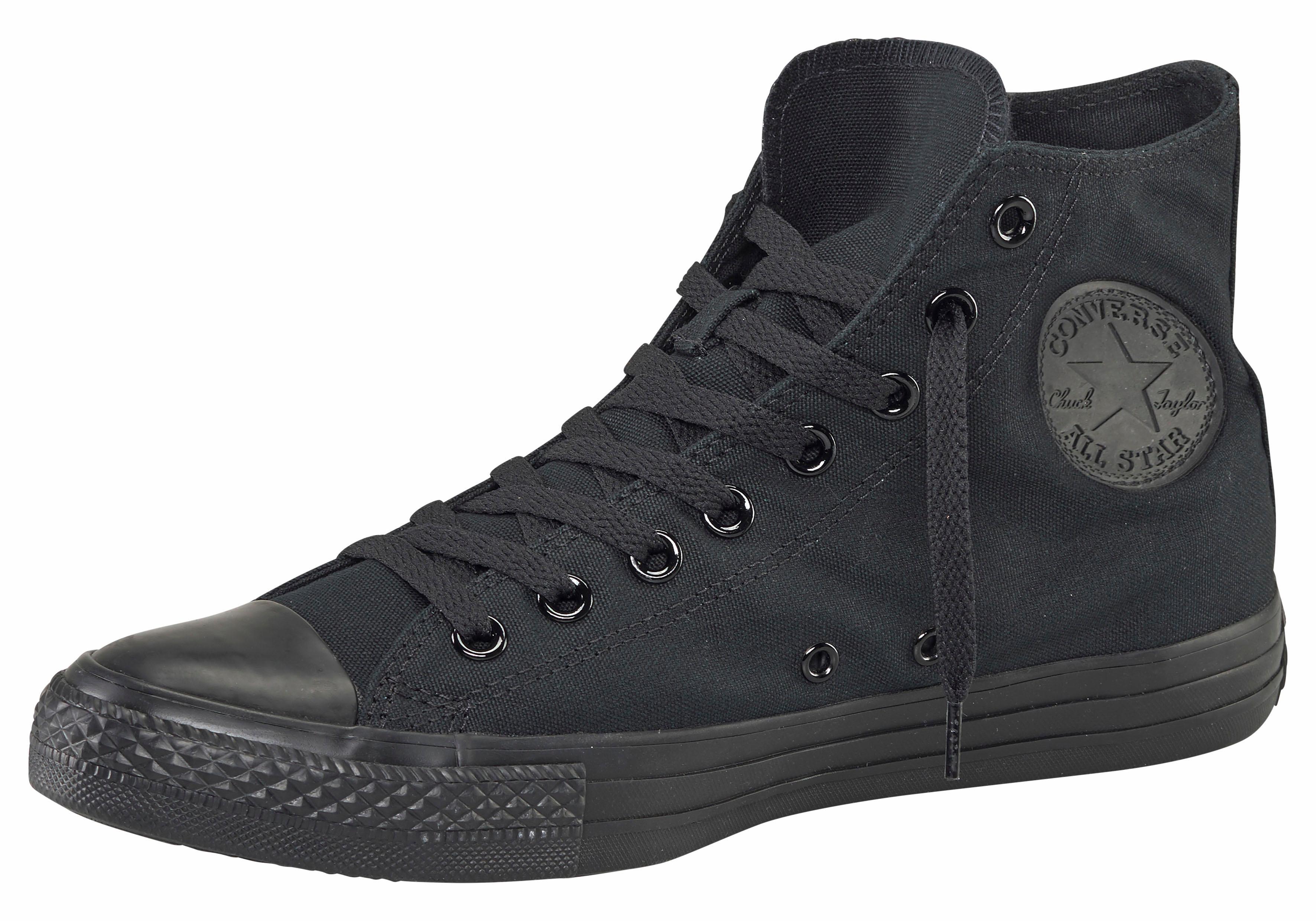 Sneaker CONVERSE "CHUCK TAYLOR ALL STAR HI Unisex Mono", Damen, Gr. 44, schwarz (schwarz, monochrome), Textil, Schuhe Sneaker