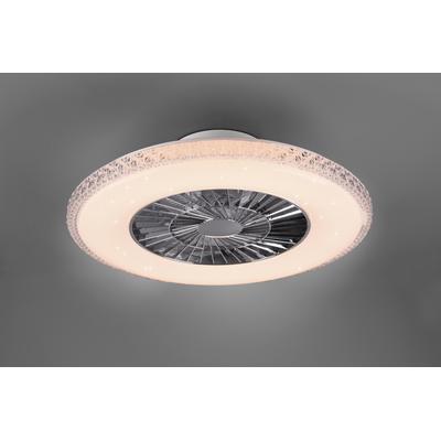 TRIO LEUCHTEN LED Deckenleuchte "Harstad Deckenventilator", grau (chromfarben), Ø 60,0cm H: 19,0cm, Lampen, Deckenlampe,