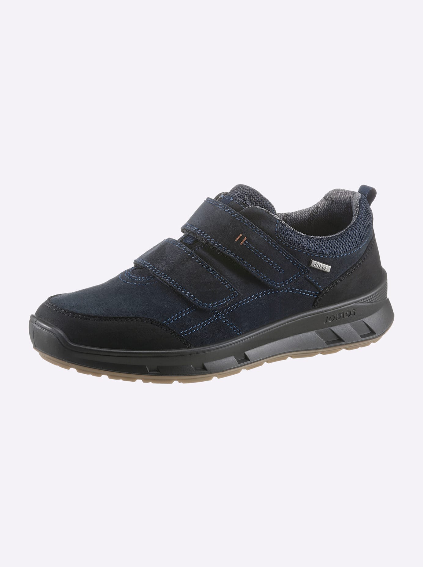 Klettschuh JOMOS, Herren, Gr. 47, blau (marine), Veloursleder, Schuhe Klettschuh